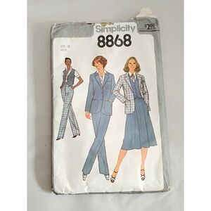 1970s Vintage Simplicity #8868, Misses Tailored Suit Set Pattern, 34 Bust, 1978